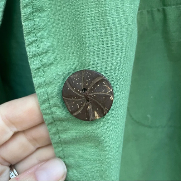 LIVE A LITTLE Women’s Green Canvas Utility Jacket Coat Size Large - Picture 4 of 9